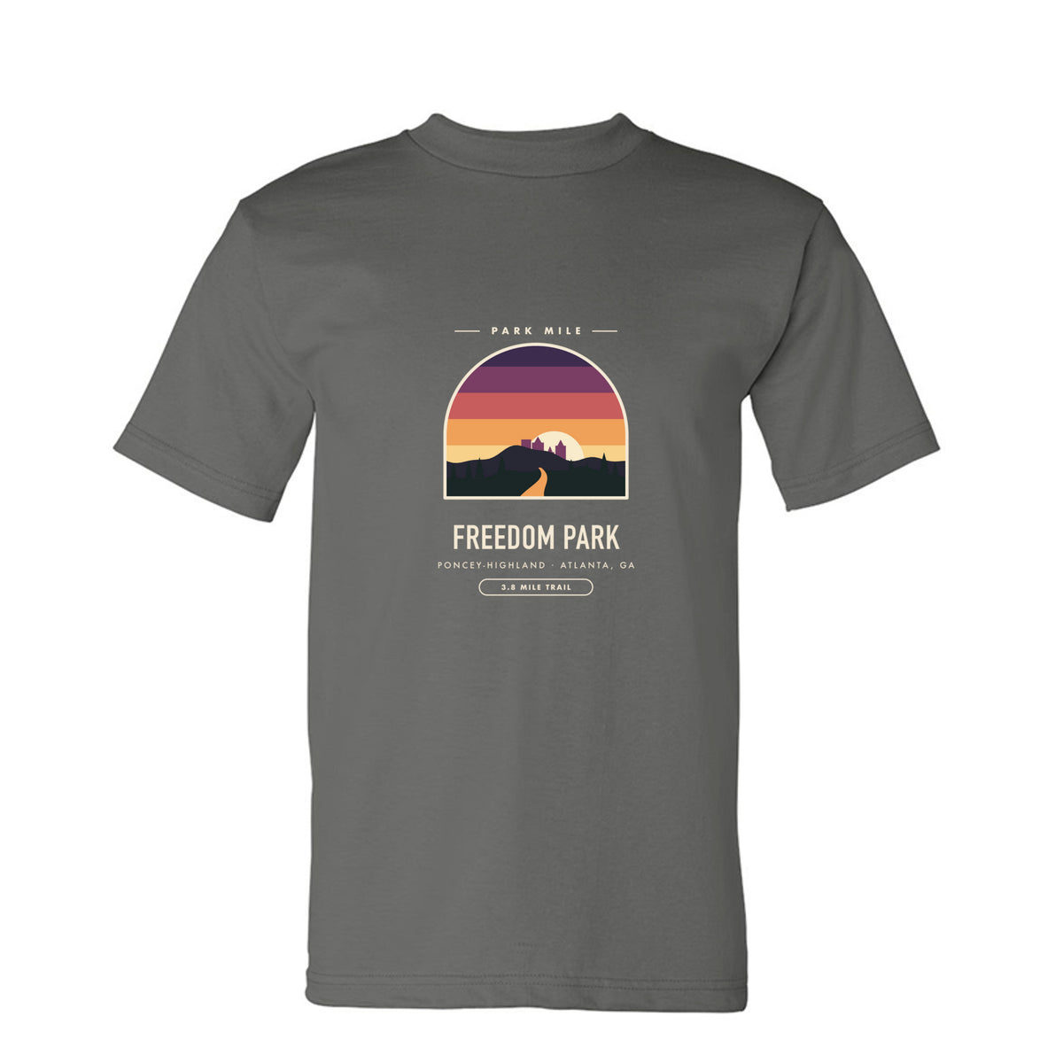 Freedom Park Finisher Tee in Charcoal – front