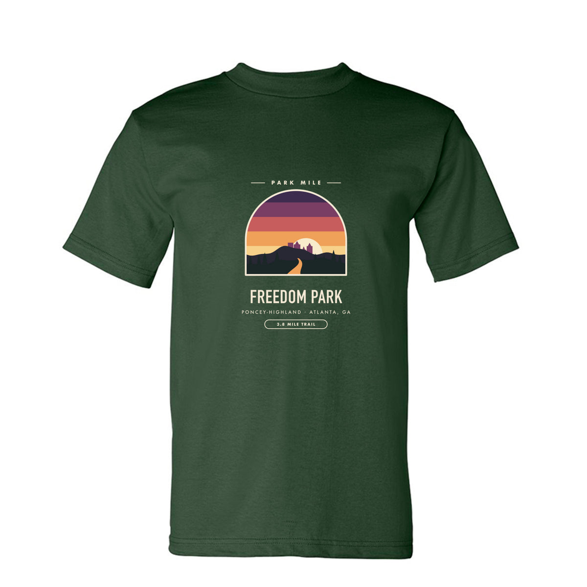 Freedom Park Finisher Tee in Forest Green – front