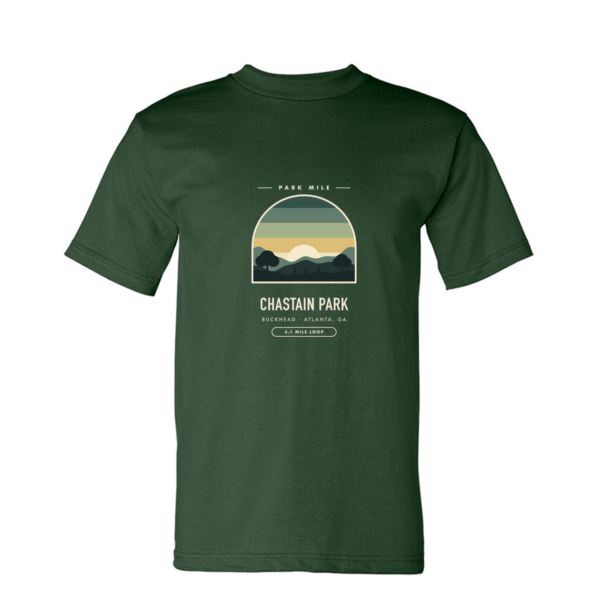 Chastain Park Finisher Tee in Forest Green – front