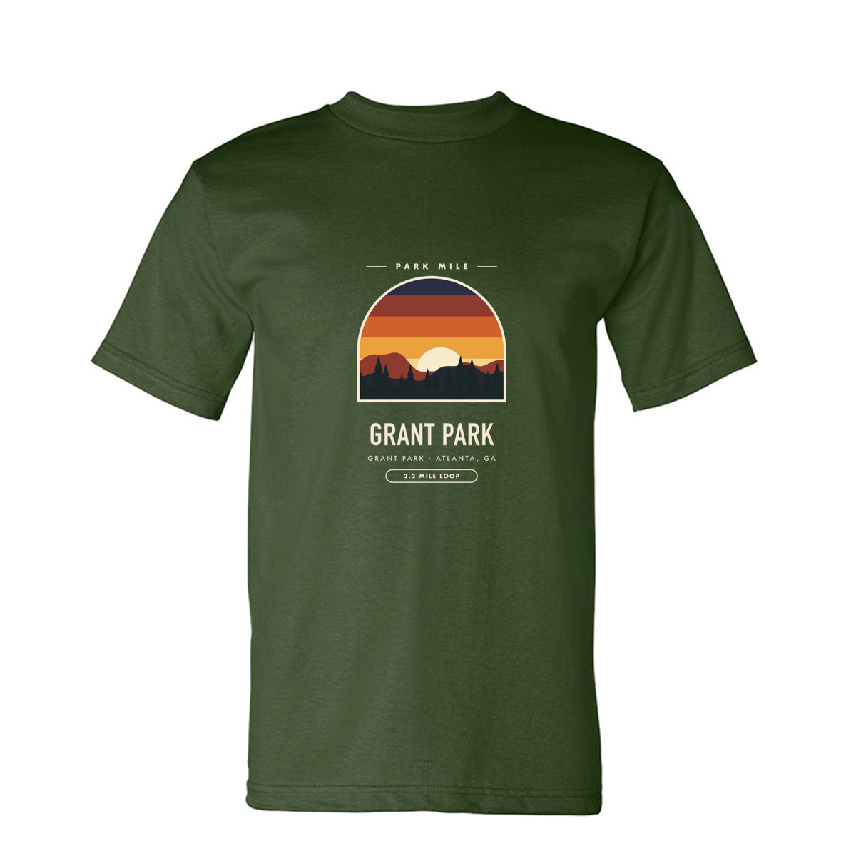 Grant Park Finisher Tee in Army – front