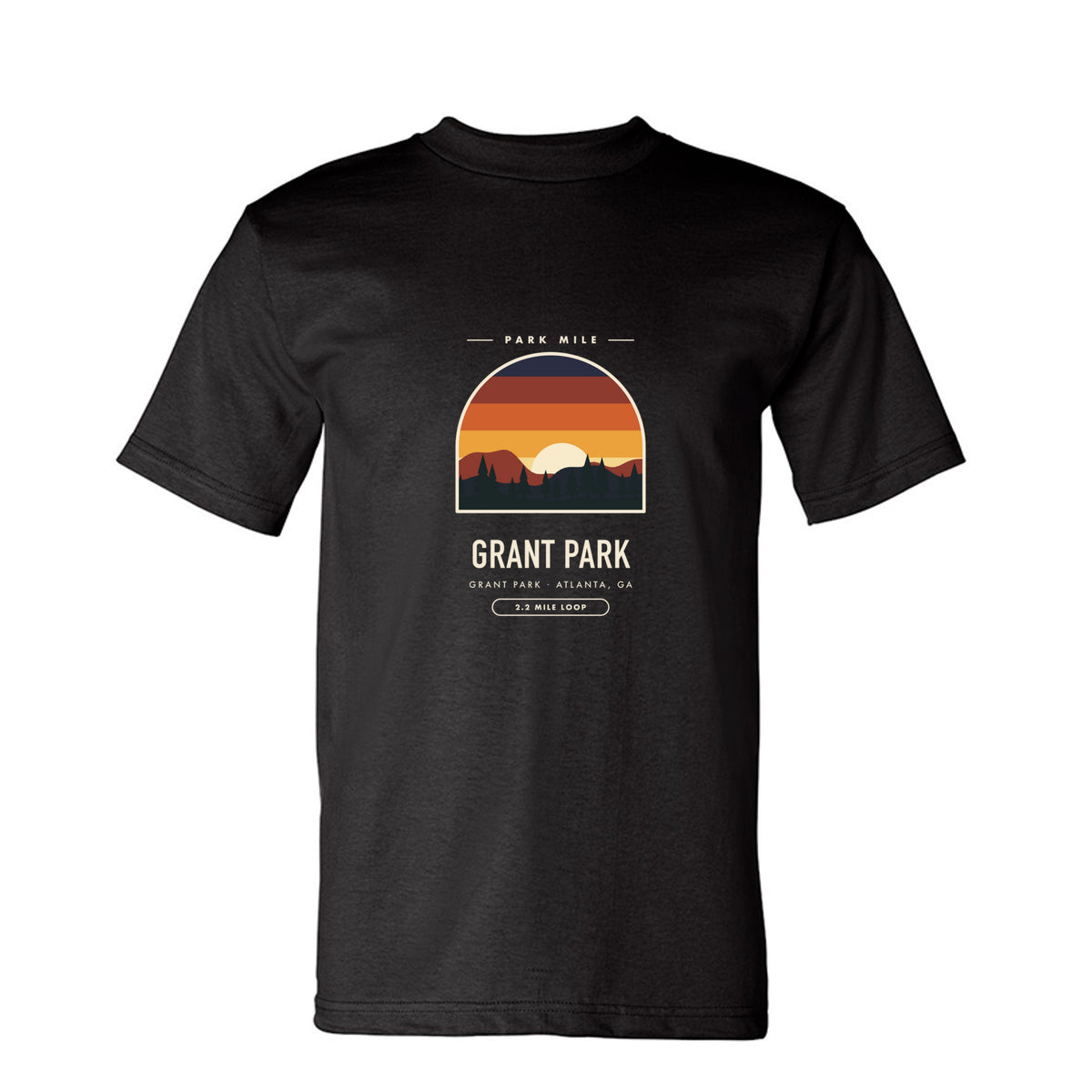 Grant Park Finisher Tee in Black – front