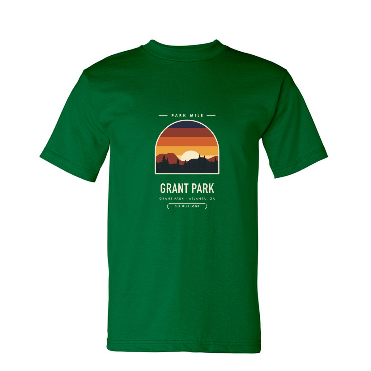 Grant Park Finisher Tee in Kelly Green – front