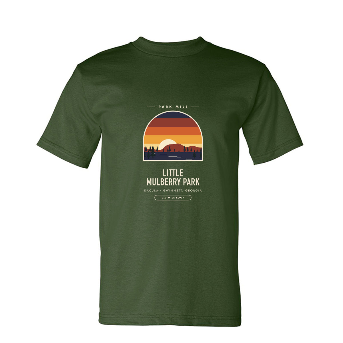 Little Mulberry Park Finisher Tee in Army – front