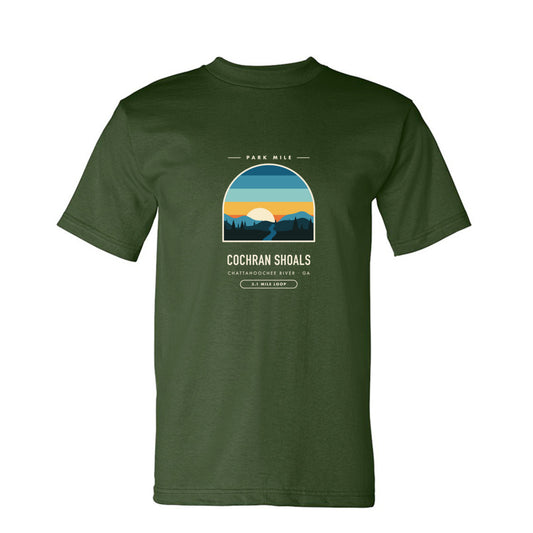 Cochran Shoals Finisher Tee in Army – front