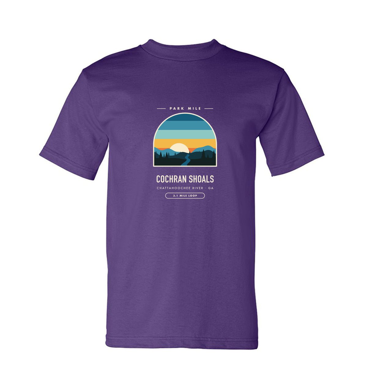Cochran Shoals Finisher Tee in Purple – front