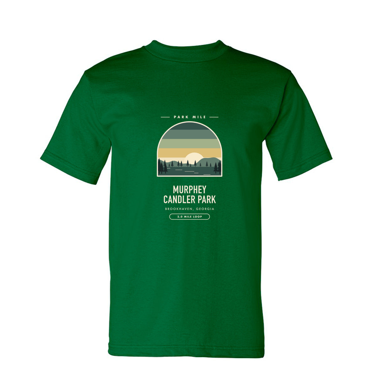 Murphey Candler Park Finisher Tee in Kelly Green – front