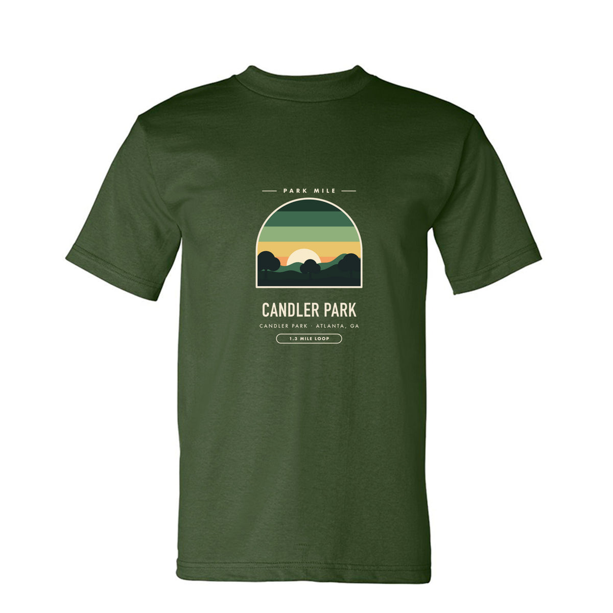 Candler Park Finisher Tee in Army – front