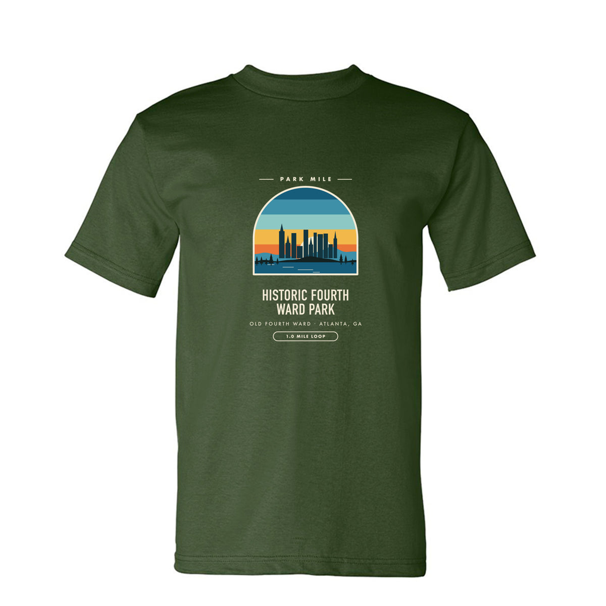 Historic Fourth Ward Park Finisher Tee in Army – front