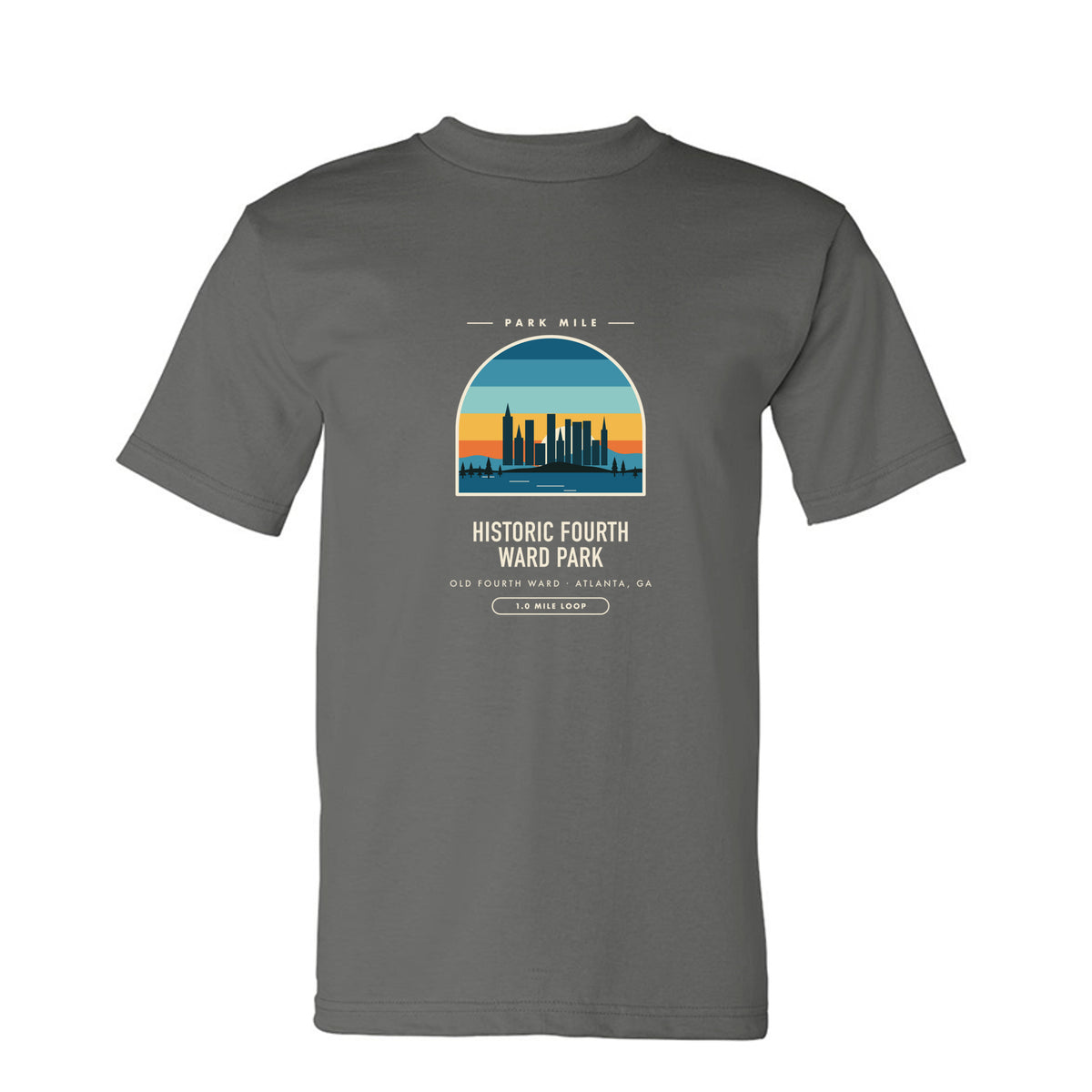 Historic Fourth Ward Park Finisher Tee in Charcoal – front