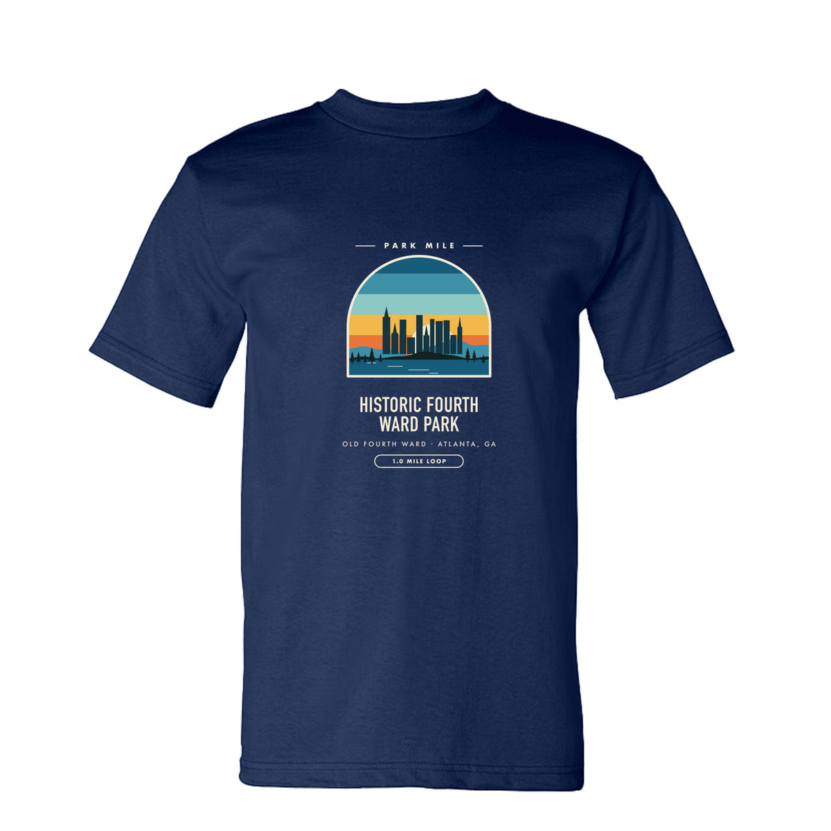 Historic Fourth Ward Park Finisher Tee in Navy – front