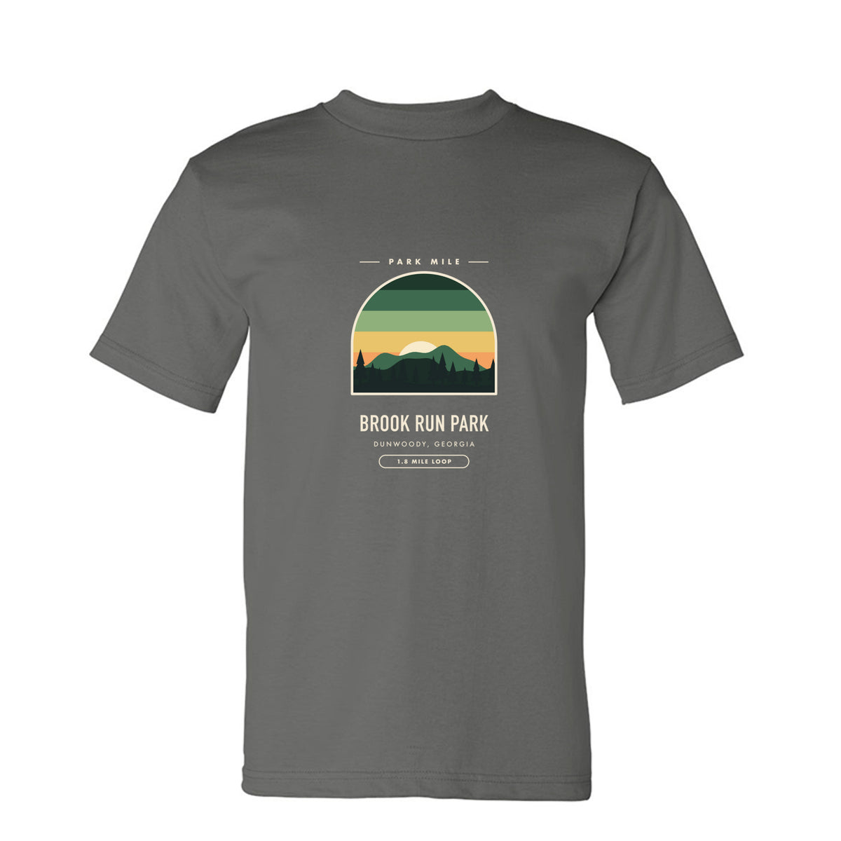 Brook Run Park Finisher Tee in Charcoal – front
