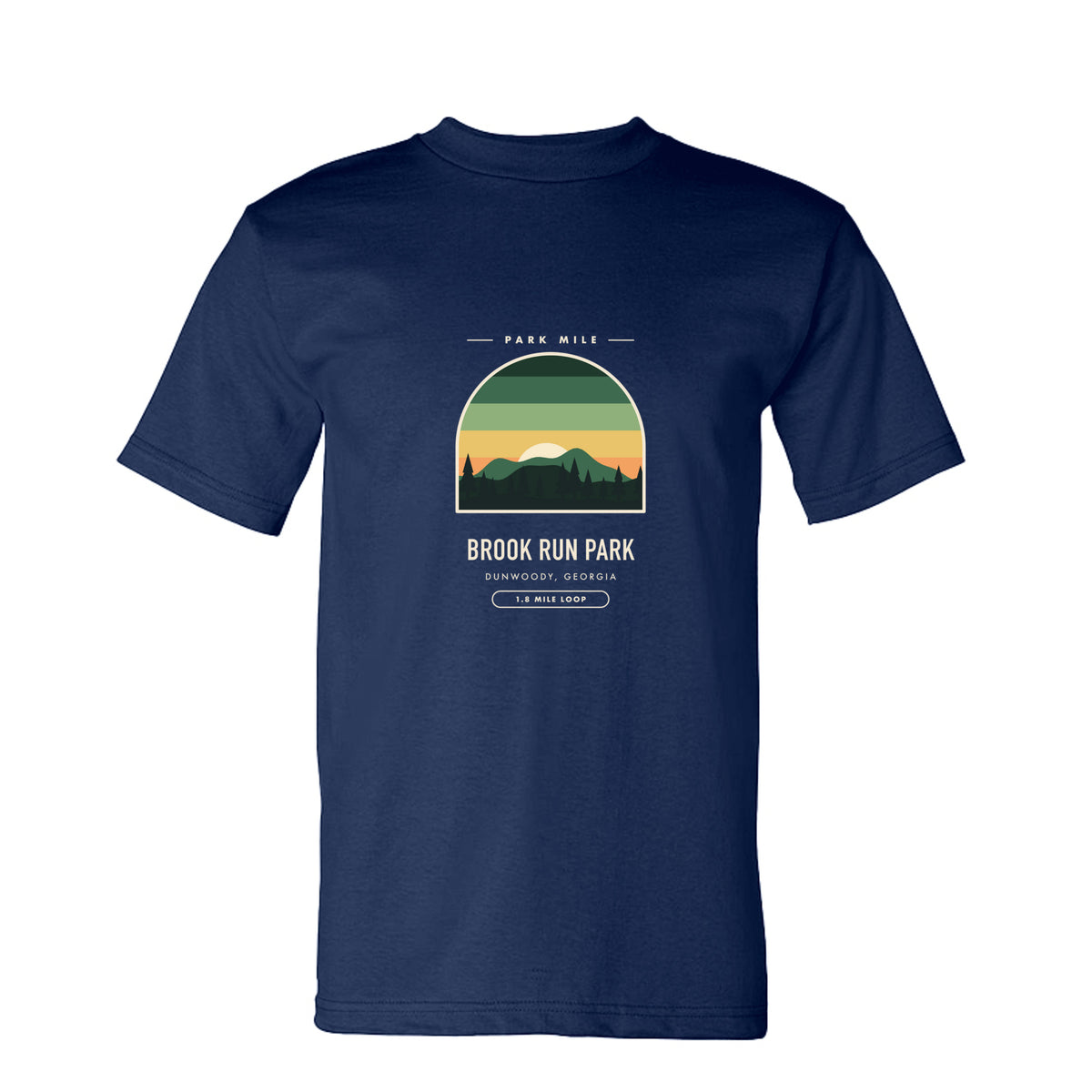 Brook Run Park Finisher Tee in Navy – front