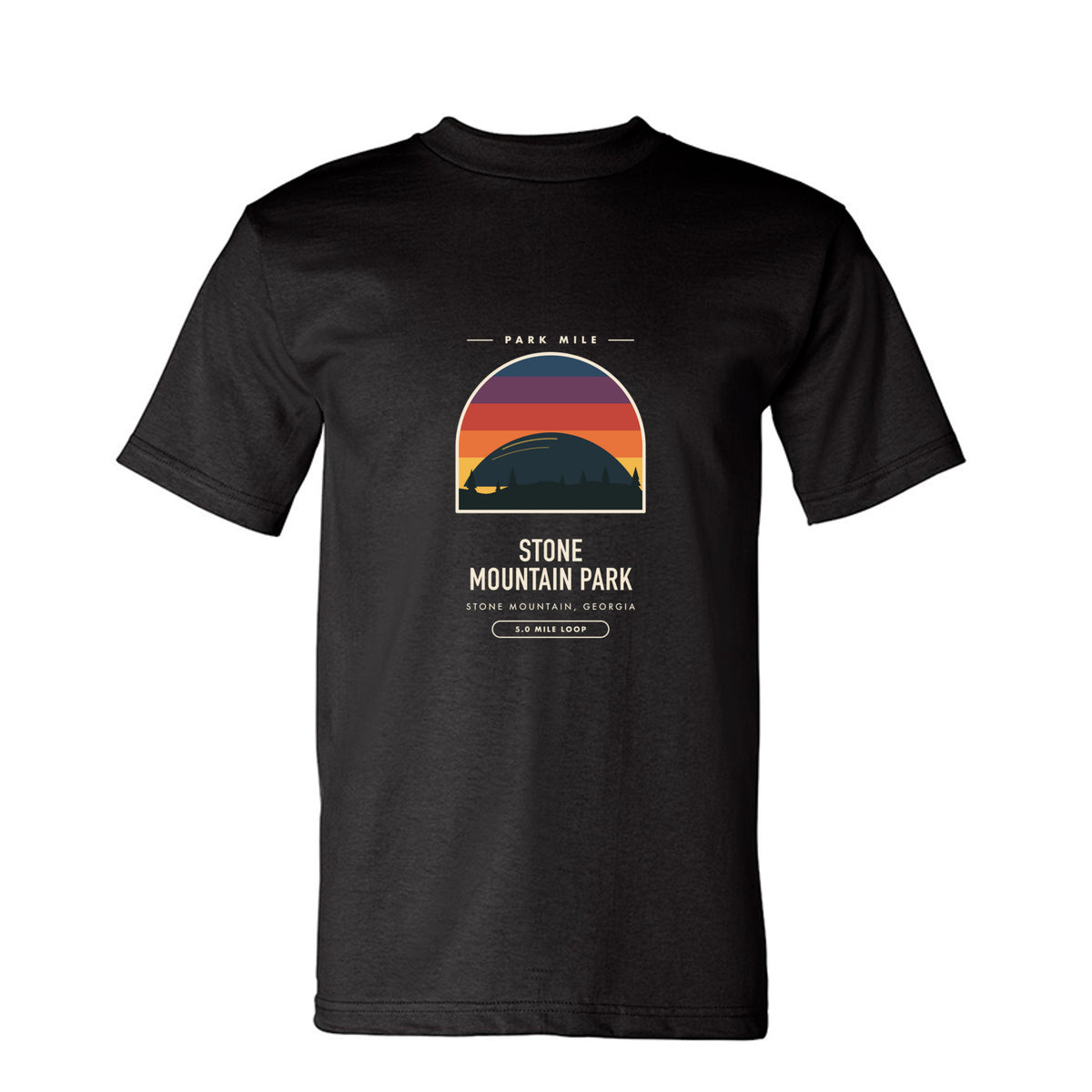Stone Mountain Park Finisher Tee in Black – front