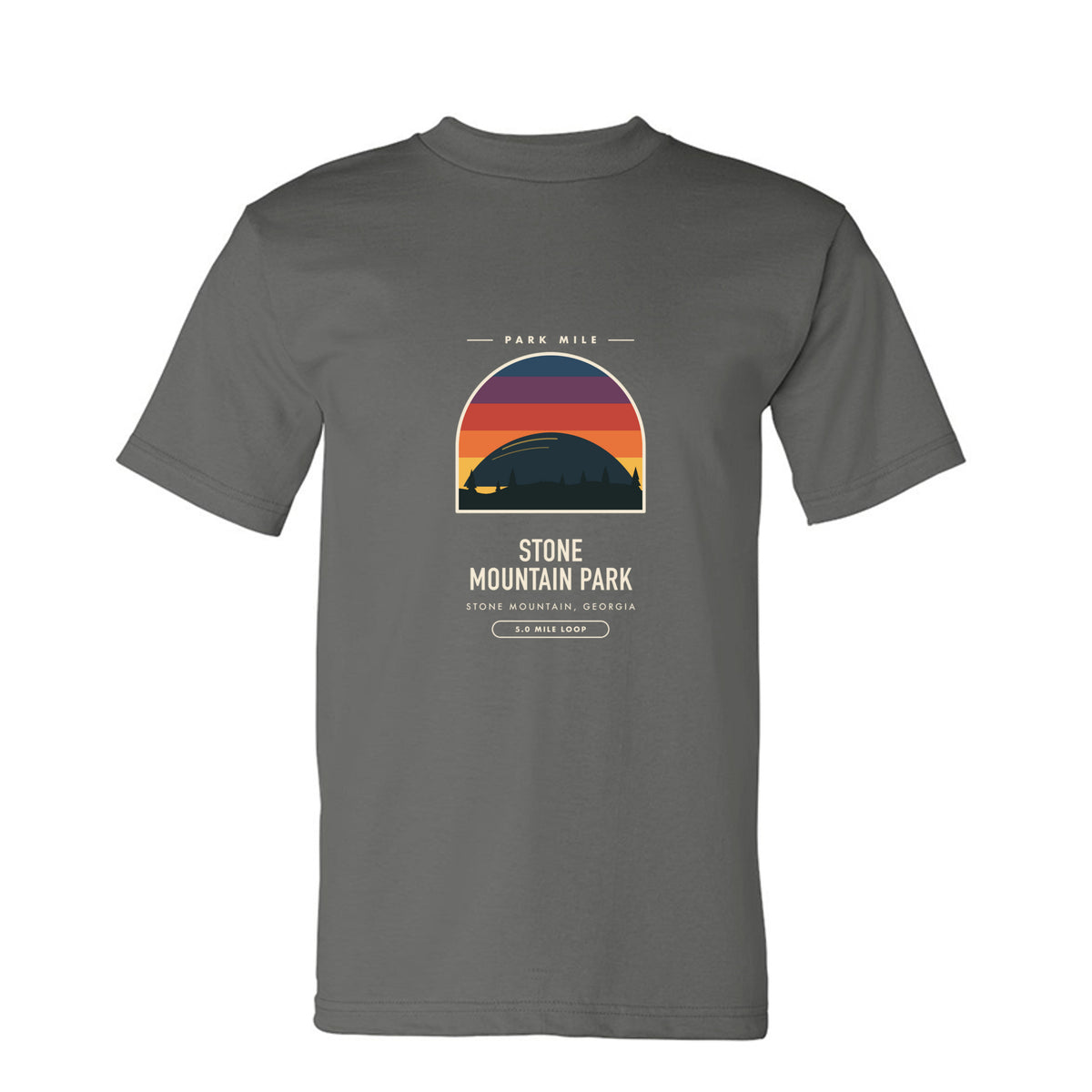 Stone Mountain Park Finisher Tee in Charcoal – front