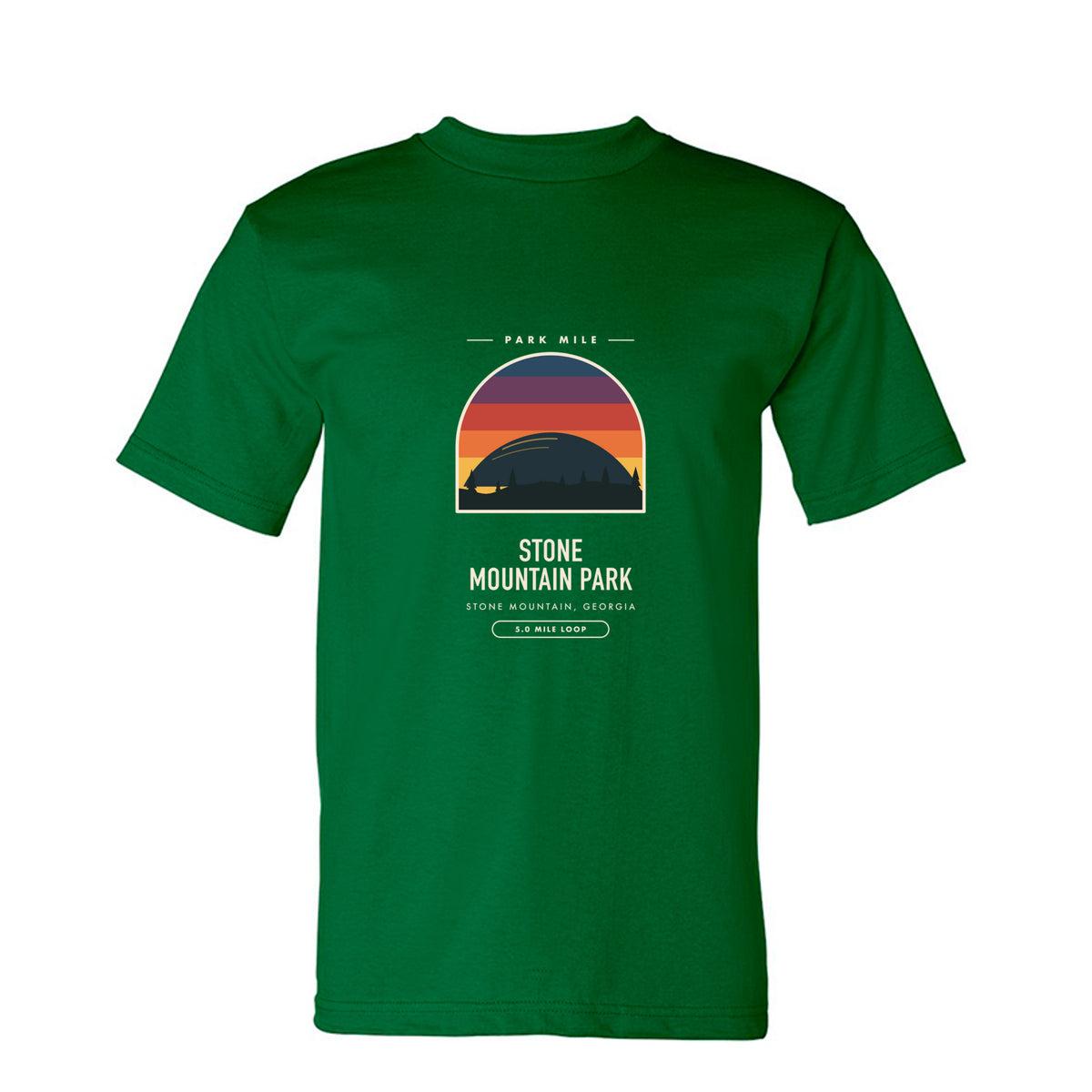 Stone Mountain Park Finisher Tee in Kelly Green – front
