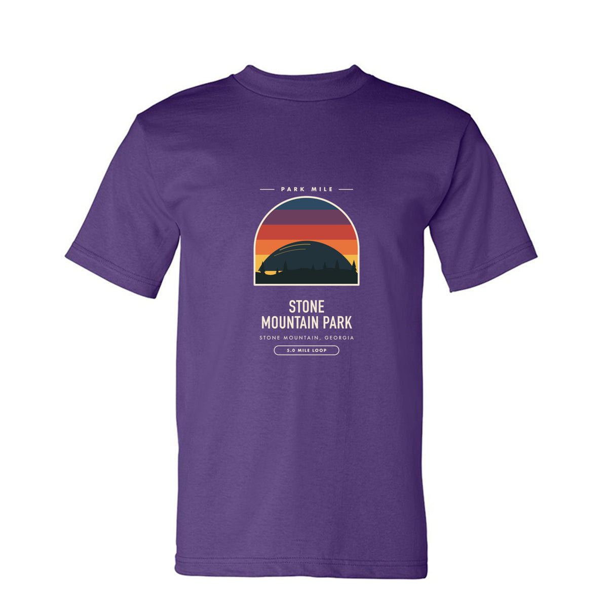 Stone Mountain Park Finisher Tee in Purple – front