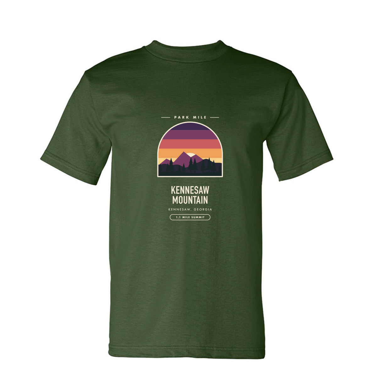 Kennesaw Mountain Finisher Tee in Army – front