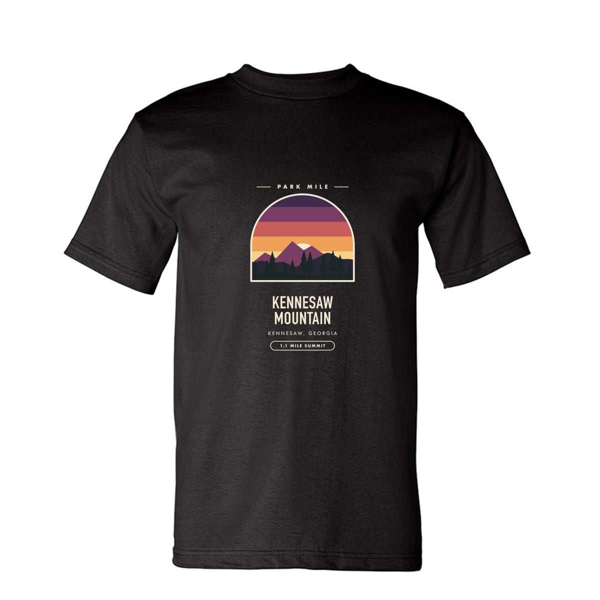 Kennesaw Mountain Finisher Tee in Black – front