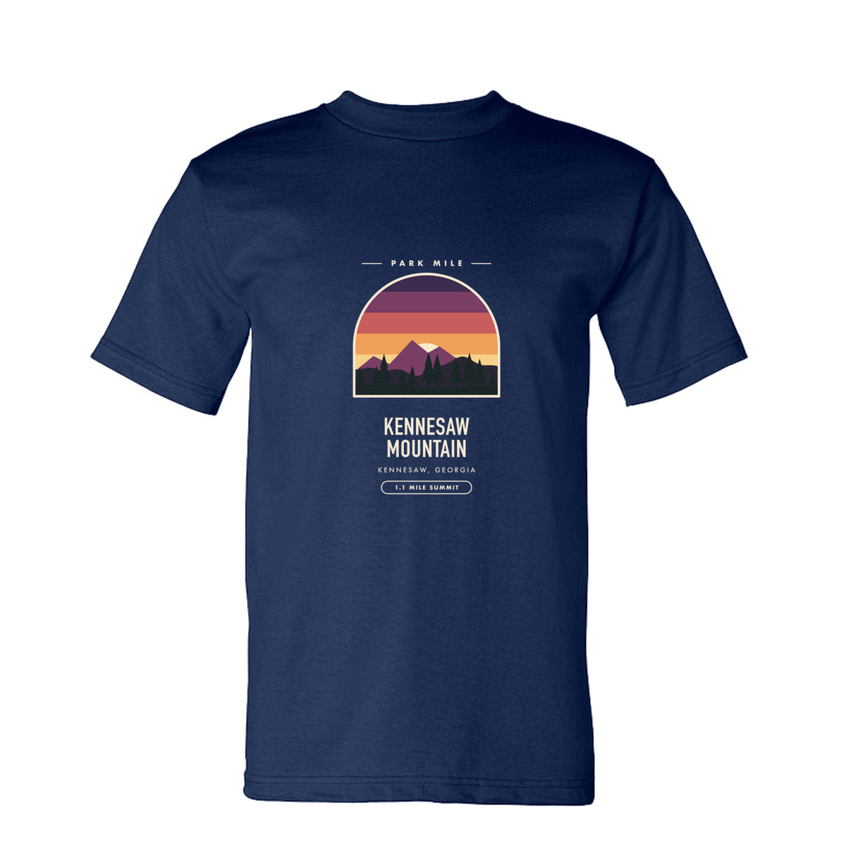 Kennesaw Mountain Finisher Tee in Navy – front