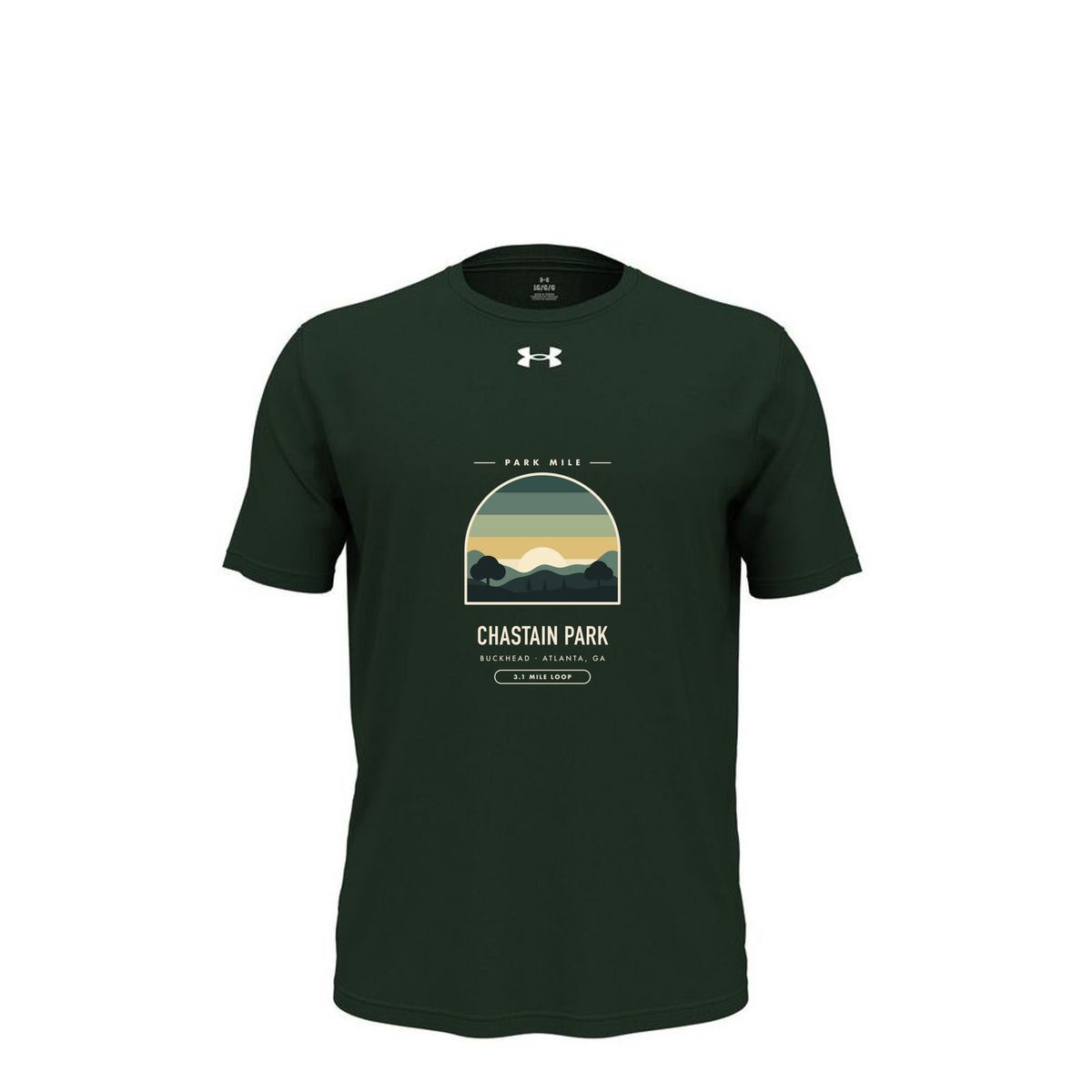 Chastain Park Finisher Tech Tee in Forest Green – front