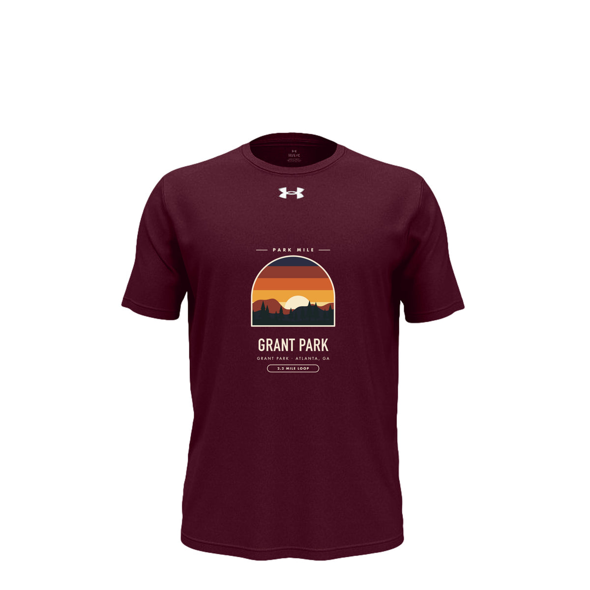Grant Park Finisher Tech Tee in Maroon – front