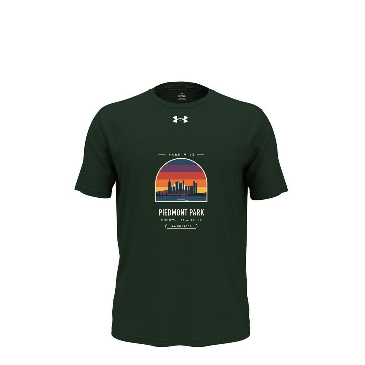 Piedmont Park Finisher Tech Tee in Forest Green – front
