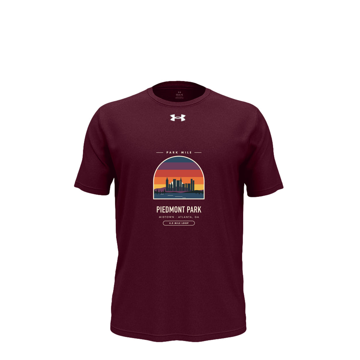 Piedmont Park Finisher Tech Tee in Maroon – front