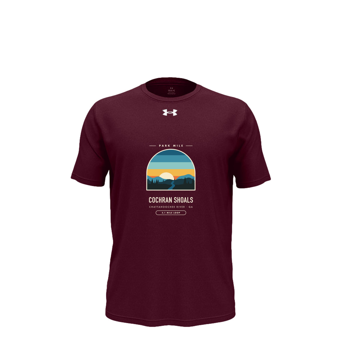 Cochran Shoals Finisher Tech Tee in Maroon – front