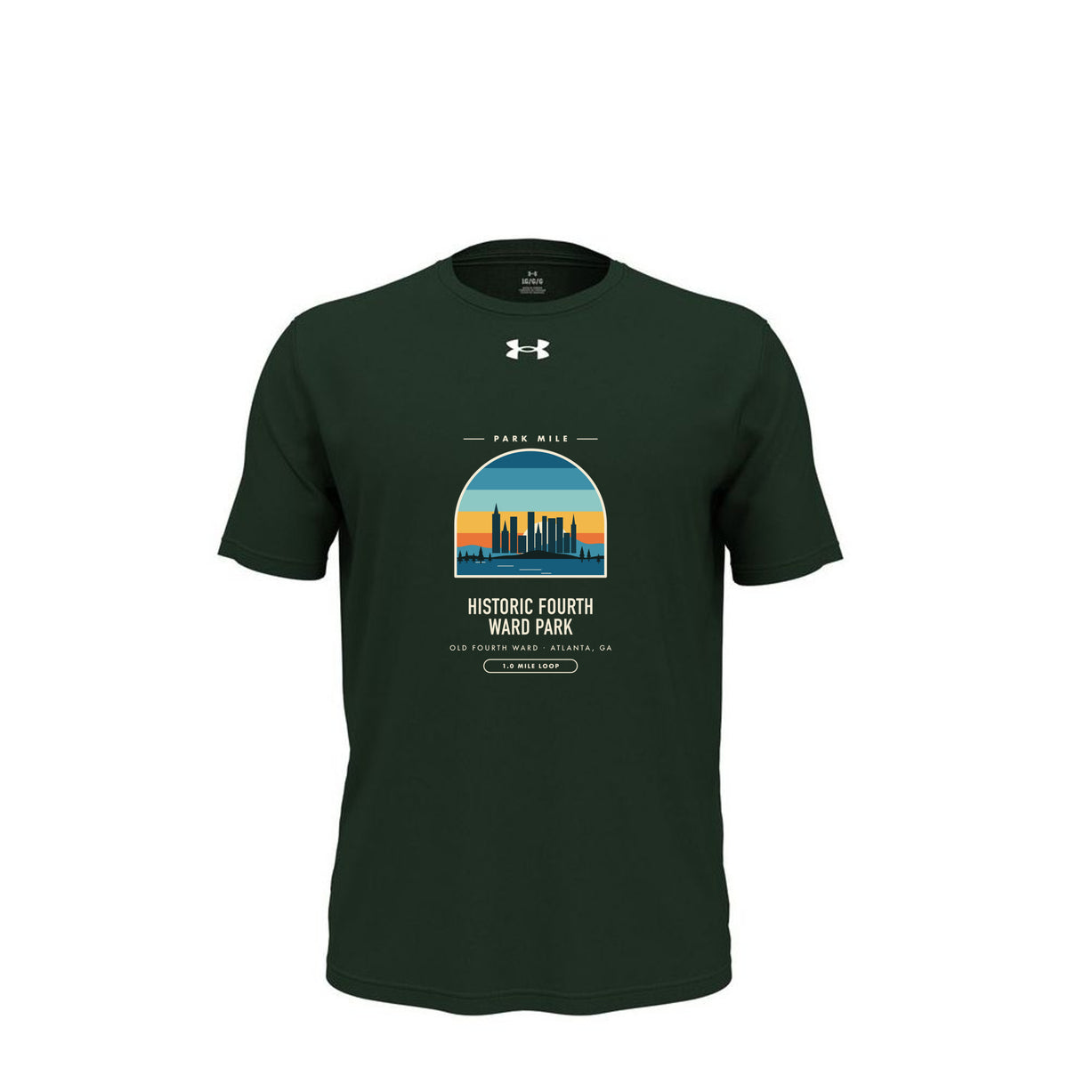 Historic Fourth Ward Park Finisher Tech Tee in Forest Green – front
