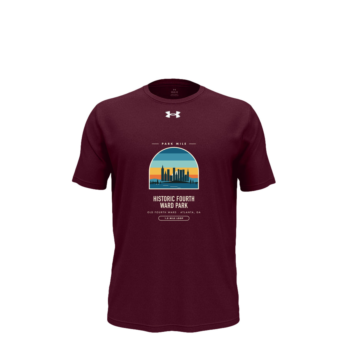 Historic Fourth Ward Park Finisher Tech Tee in Maroon – front