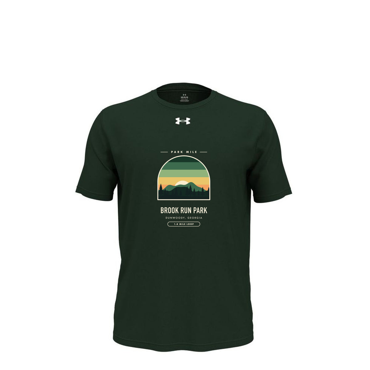 Brook Run Park Finisher Tech Tee in Forest Green – front