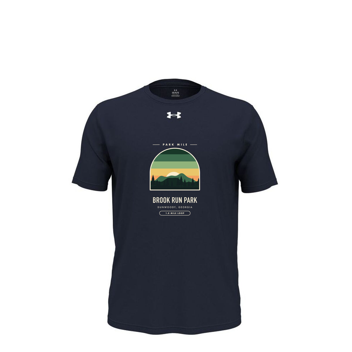 Brook Run Park Finisher Tech Tee in Midnight Navy – front