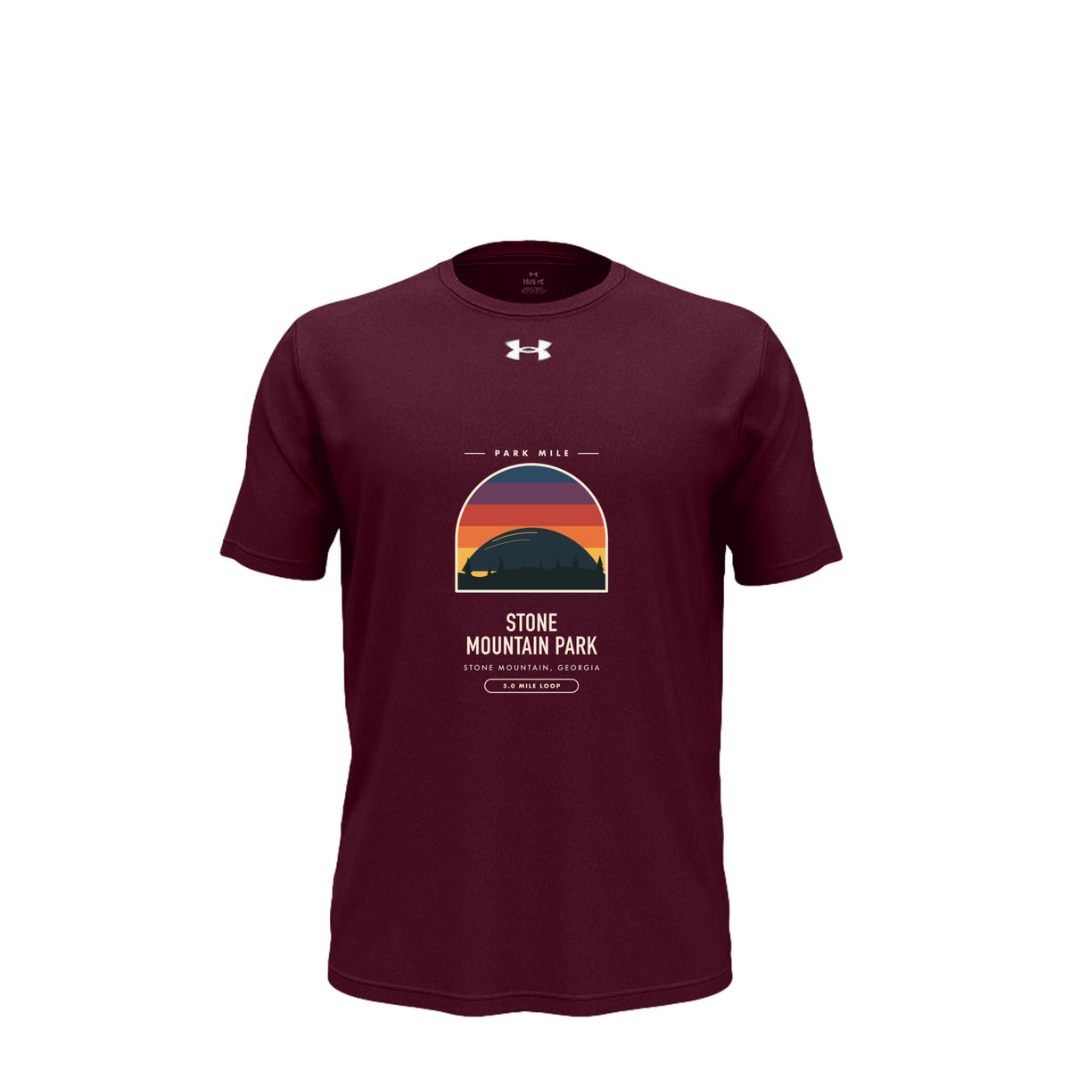 Stone Mountain Park Finisher Tech Tee in Maroon – front