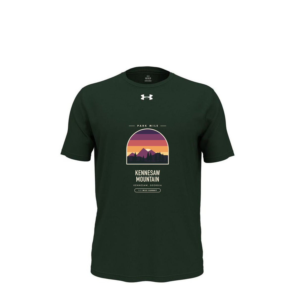 Kennesaw Mountain Finisher Tech Tee in Forest Green – front
