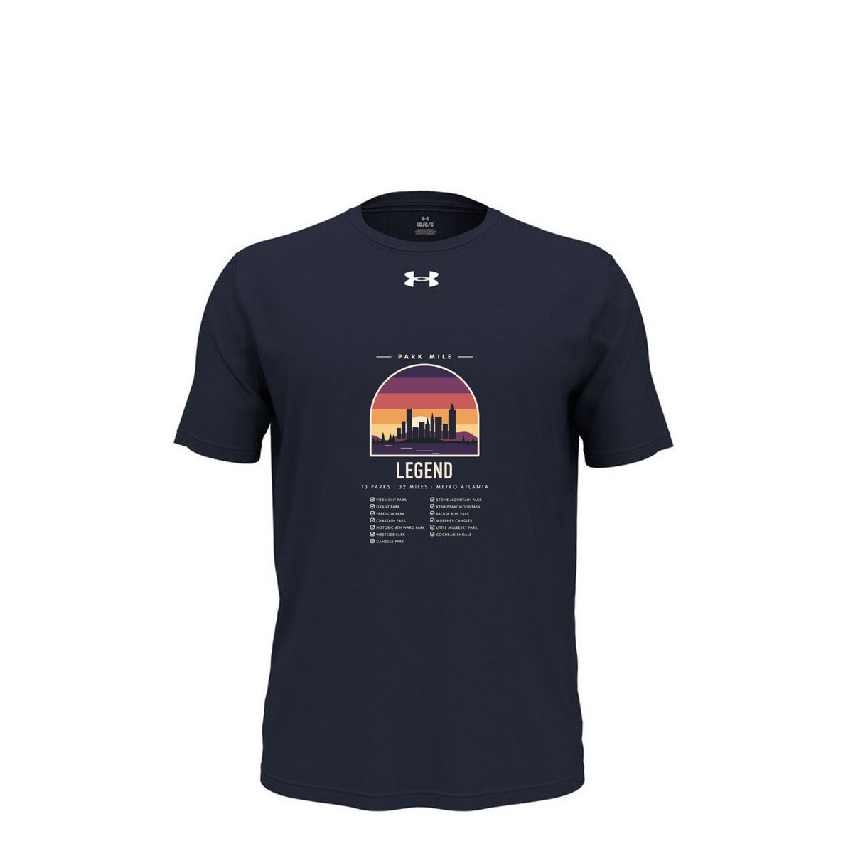 Park Mile Legend Tech Tee in Midnight Navy – front