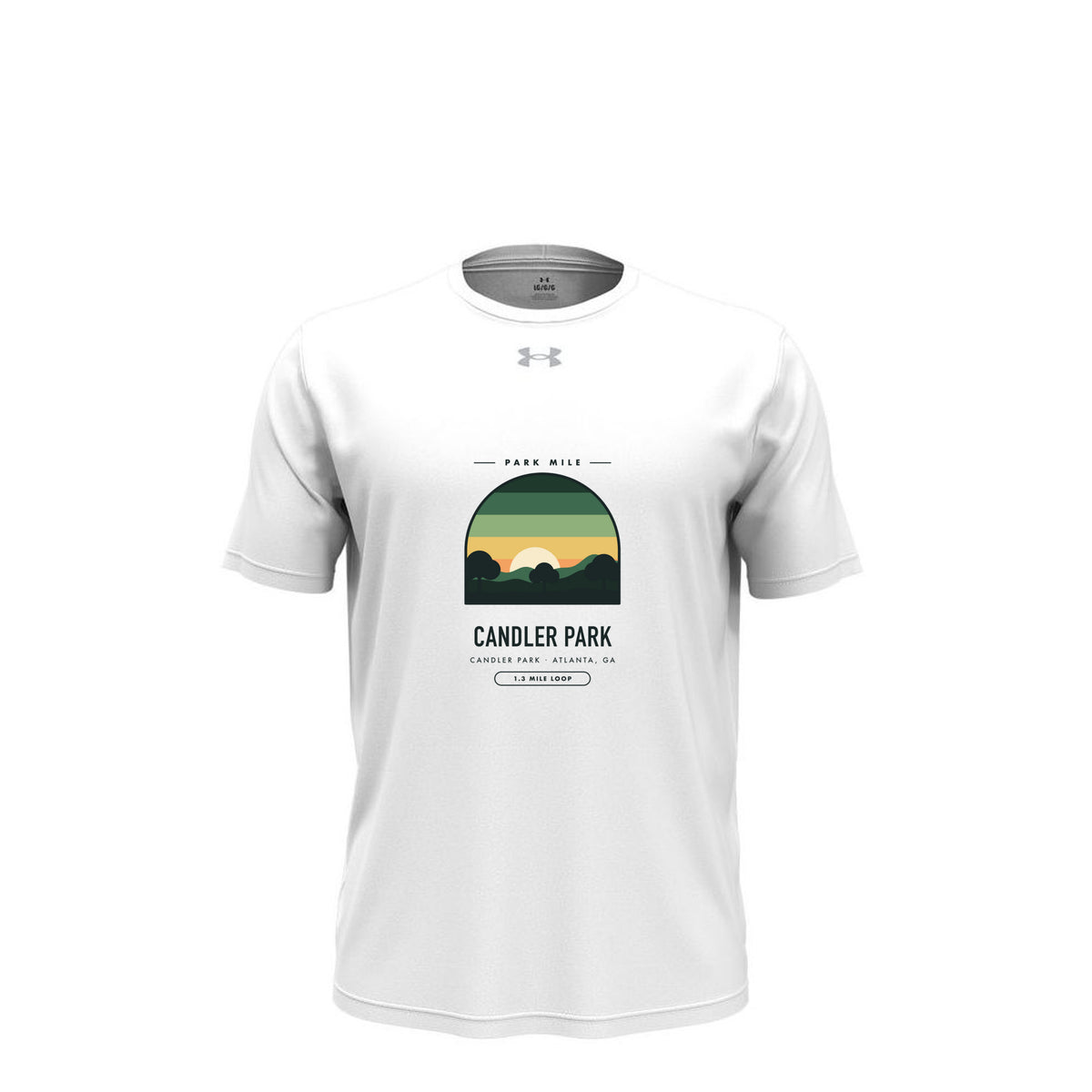 Candler Park Finisher Tech Tee (Light) in White/ Mod Grey – front