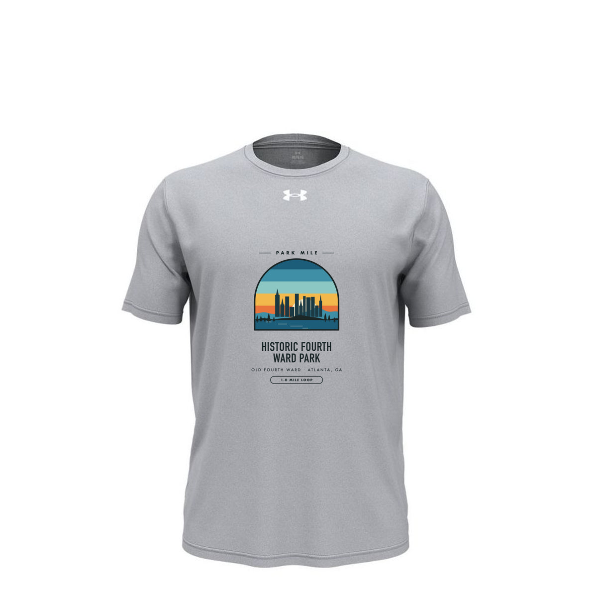 Historic Fourth Ward Park Finisher Tech Tee (Light) in Mod Grey Light Heather – front