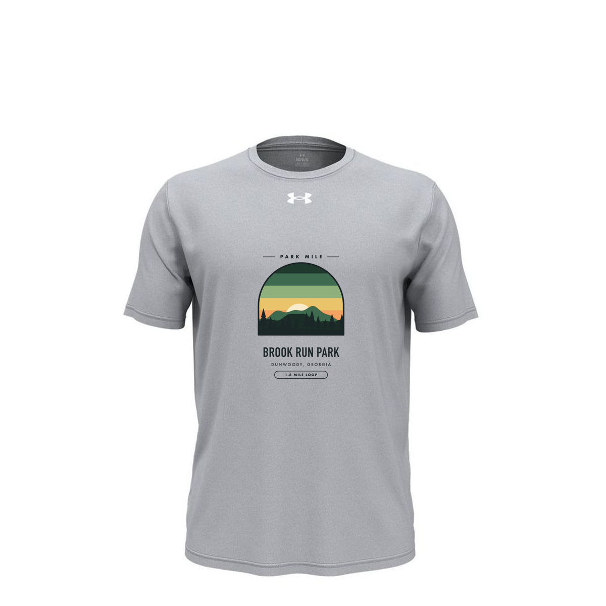 Brook Run Park Finisher Tech Tee (Light) in Mod Grey Light Heather – front
