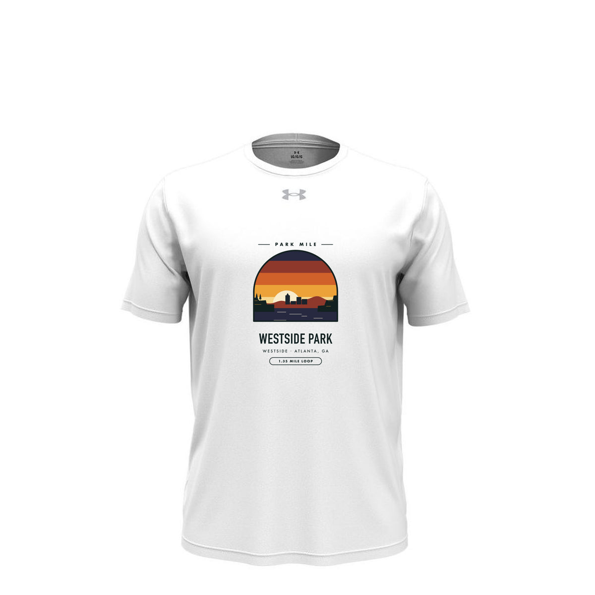 Westside Park Finisher Tech Tee (Light) in White/ Mod Grey – front