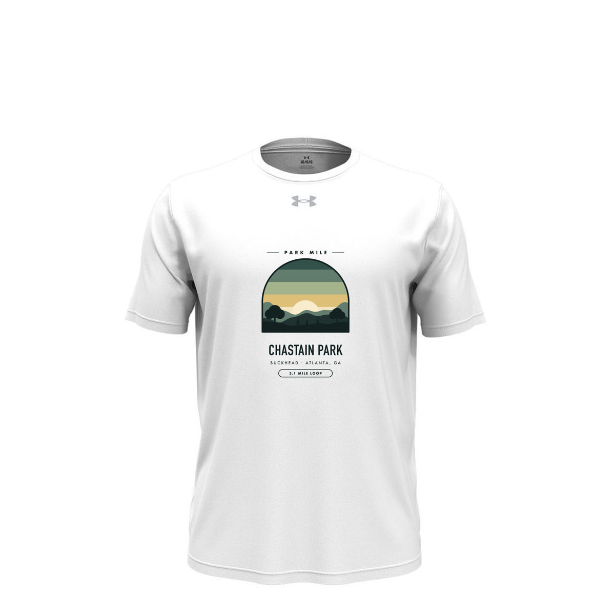 Chastain Park Finisher Tech Tee (Light) in White/ Mod Grey – front