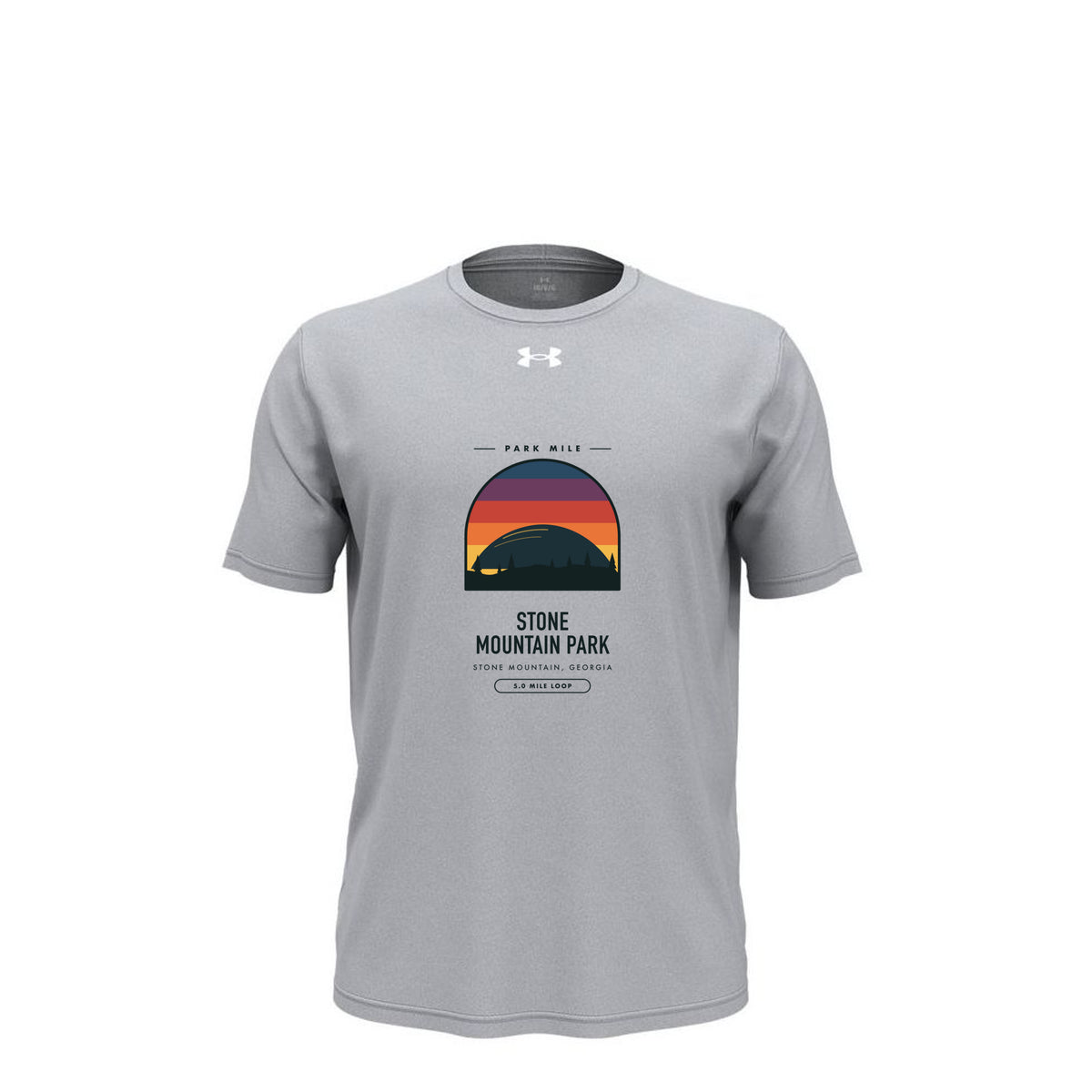 Stone Mountain Park Finisher Tech Tee (Light) in Mod Grey Light Heather – front