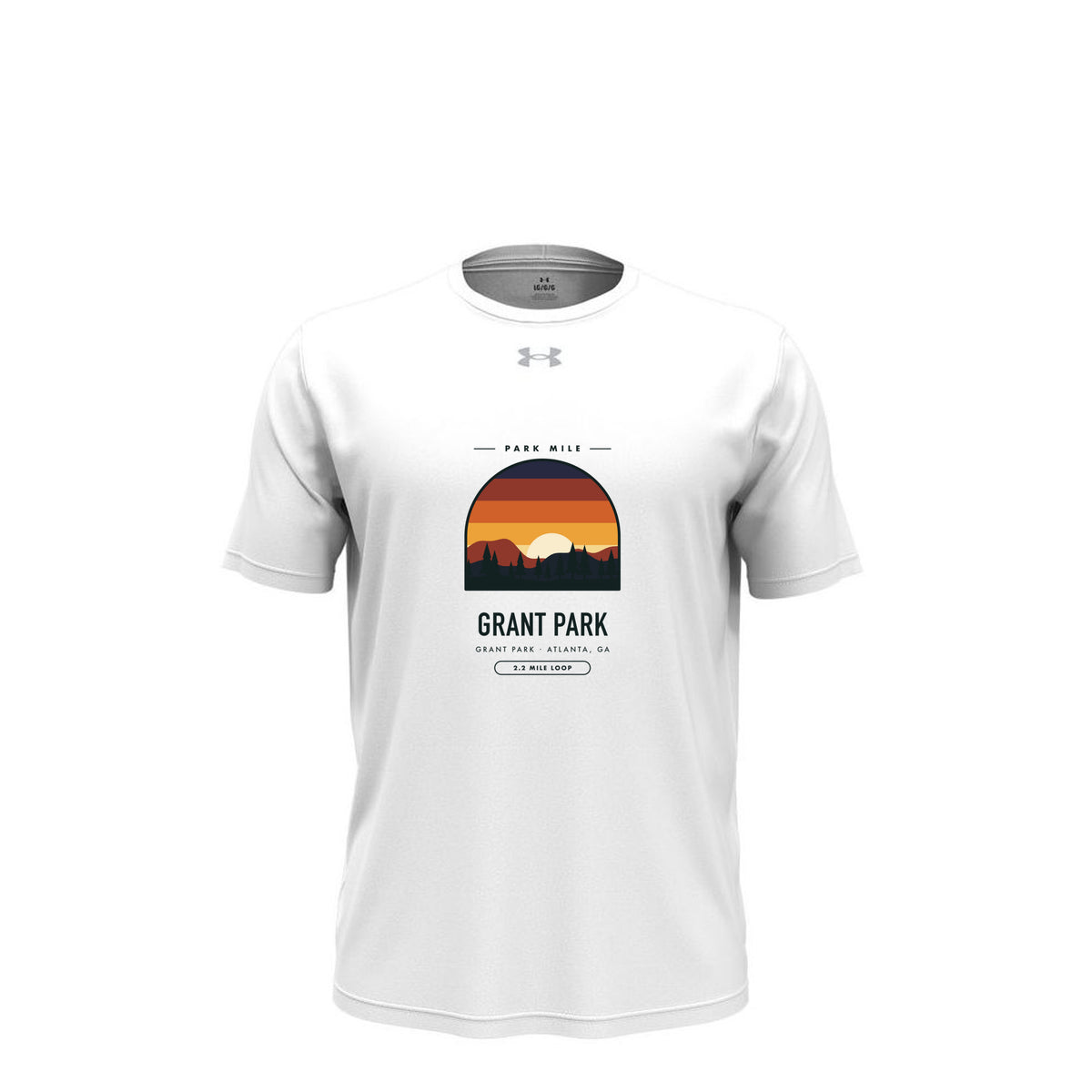 Grant Park Finisher Tech Tee (Light) in White/ Mod Grey – front