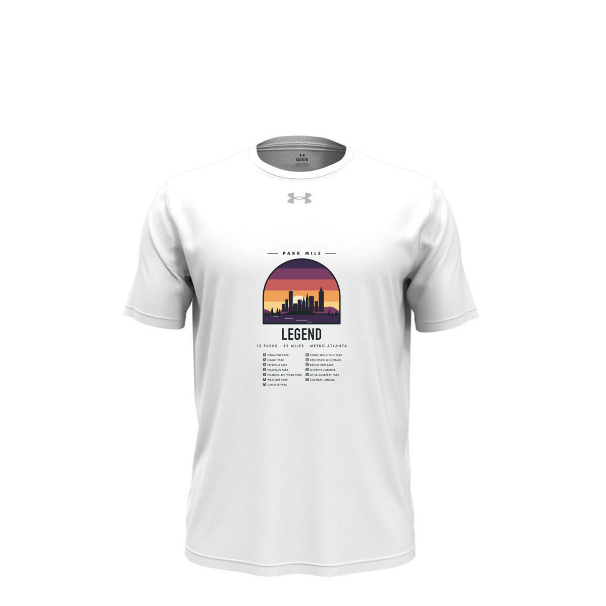 Park Mile Legend Tech Tee (Light) in White/ Mod Grey – front