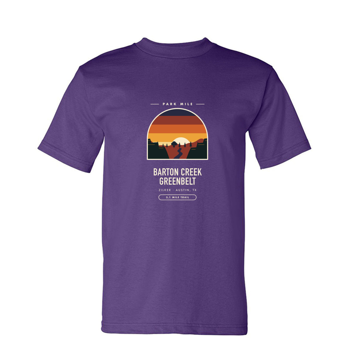 Barton Creek Greenbelt Finisher Tee in Purple – front
