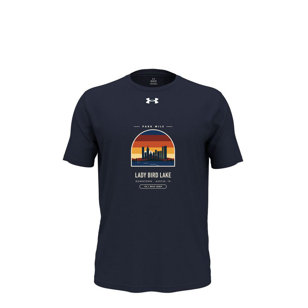Lady Bird Lake Finisher Tech Tee in Midnight Navy – front