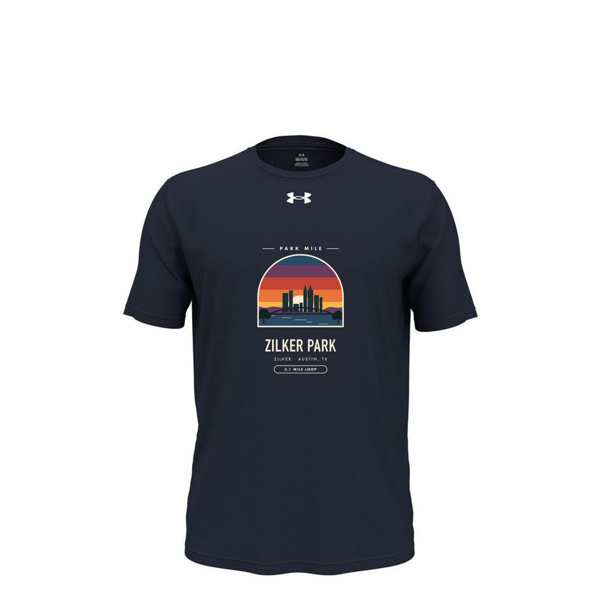 Zilker Park Finisher Tech Tee in Midnight Navy – front