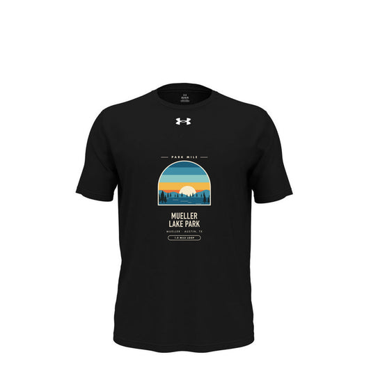 Mueller Lake Park Finisher Tech Tee in Black – front
