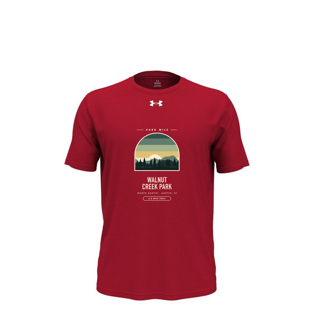 Walnut Creek Park Finisher Tech Tee in Red – front