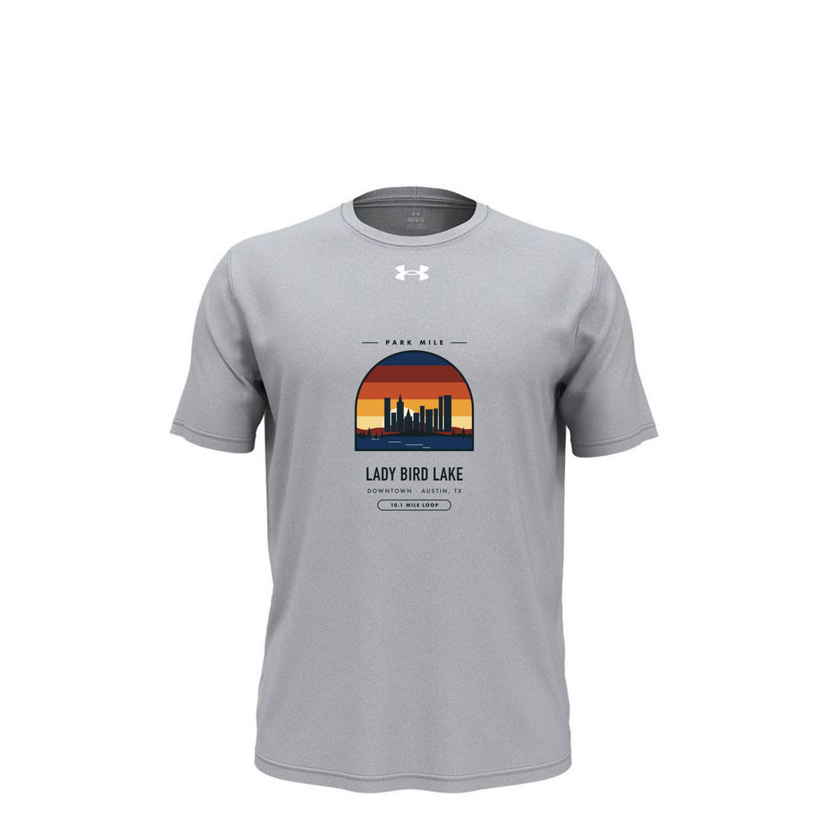 Lady Bird Lake Finisher Tech Tee (Light) in Mod Grey Light Heather – front