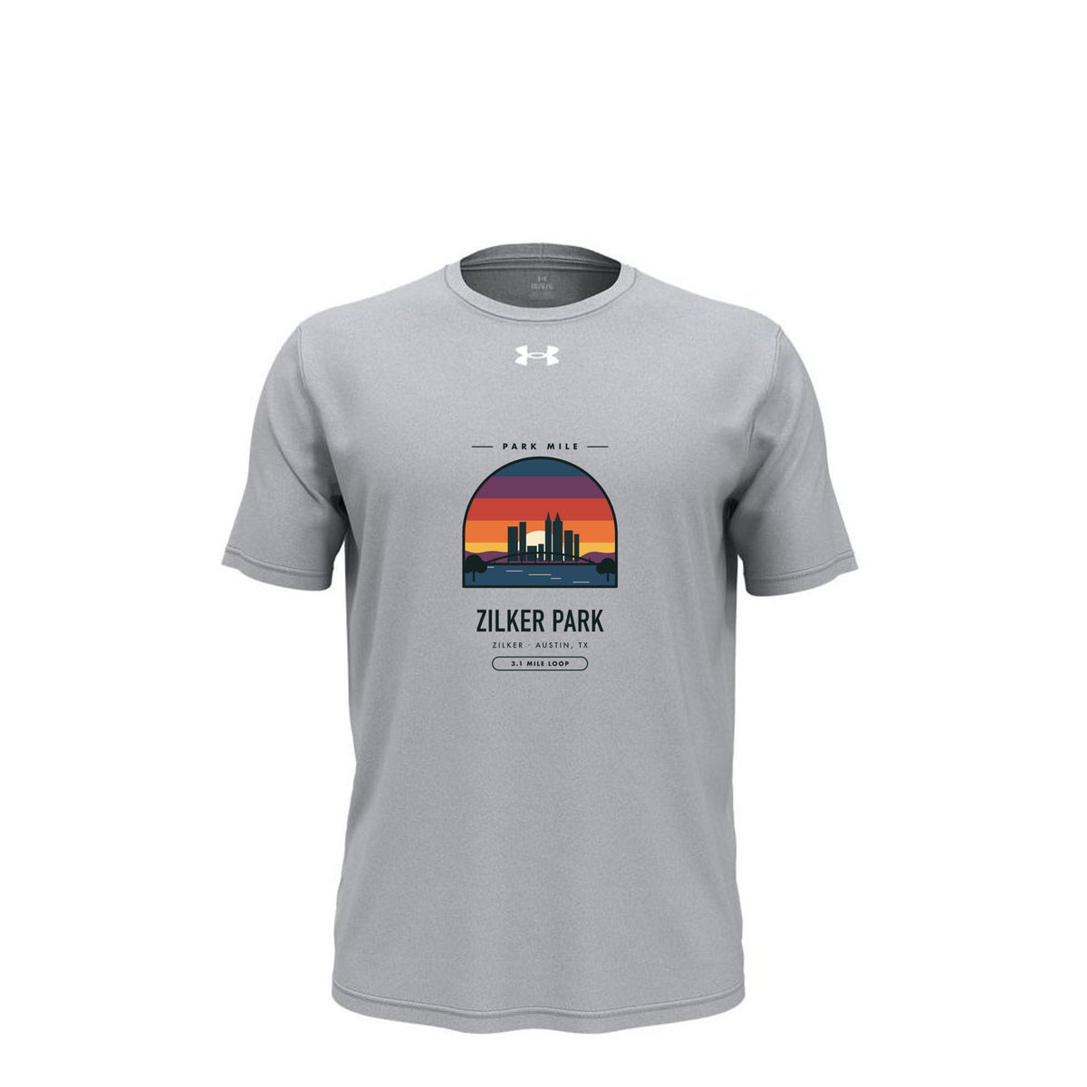 Zilker Park Finisher Tech Tee (Light) in Mod Grey Light Heather – front